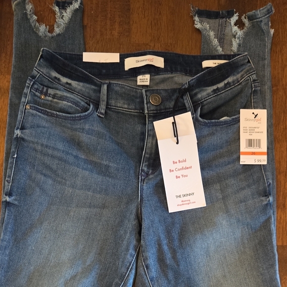 Skinnygirl Blue Skinny Jeans with Subtle Fading - Picture 1 of 3